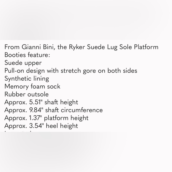 NWOT Gianni Bini Ryker Suede Lug Sole Platform Booties Size 9.5 - Picture 2 of 9